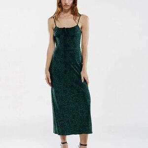 Realisation Par Green Alba Dazed Nior Dress Forest Green and Black Dress
